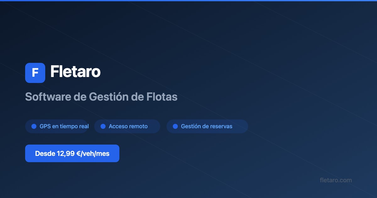 Precios Software Gestión de Flotas · Desde 12,99€/veh — Fletaro